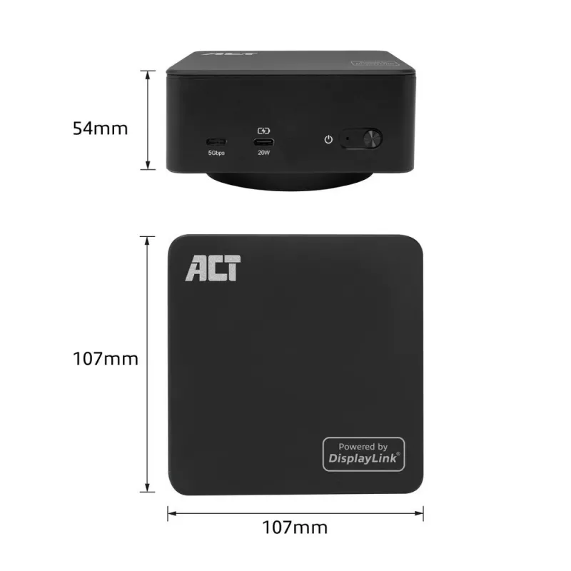 ACT Universālā USB-C Dockinga stacija AC7148, 3x 4K monitors, DisplayLink