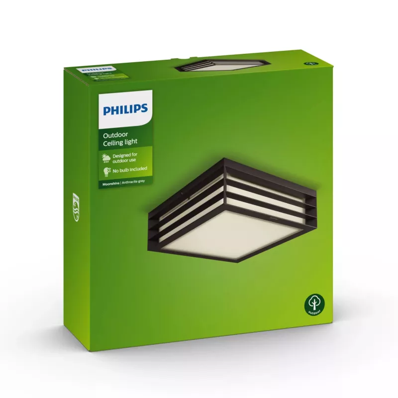 Philips myGarden Moonshine Griestu Lampas 28W E27 Bez spuldzes, Āra sienas apgaismojums, Antracīts, Alumīnijs, Sintētika, IP44, Dārzs, Terase, II