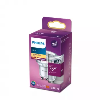 Philips LED prožektors PAR16 GU10 Silts Balts 3.5W 255lm 15000h