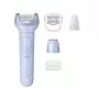 Epilators Philips 8000 sērijas BRE711/00 — 32 pincetes, 2 ātrumi, slapjai/sausai lietošanai, iebūvēts Li‑Ion akumulators, zils
