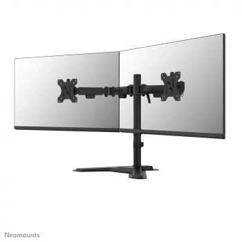 Divu monitoru statīvs Neomounts DS45-600BL2 10–32 collu ekrāniem, atbalsta 2 displejus, max 6 kg, VESA 75x75–100x100, brīvi stāvošs, melns