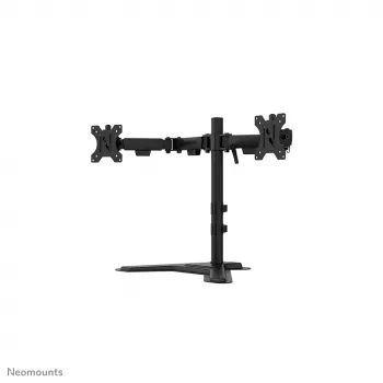 Divu monitoru statīvs Neomounts DS45-600BL2 10–32 collu ekrāniem, atbalsta 2 displejus, max 6 kg, VESA 75x75–100x100, brīvi stāvošs, melns