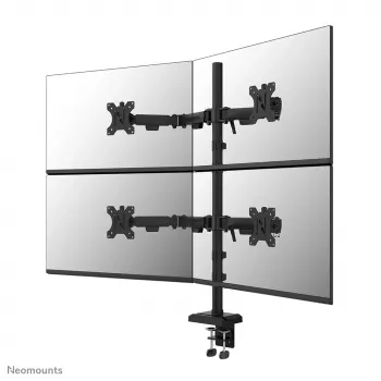 Quadruple monitora roka Neomounts DS60-600BL2-2 10–32 collu ekrāniem, VESA 75x75–100x100, max slodze 8 kg, skava/caurums, melna