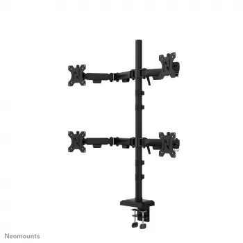 Quadruple monitora roka Neomounts DS60-600BL2-2 10–32 collu ekrāniem, VESA 75x75–100x100, max slodze 8 kg, skava/caurums, melna
