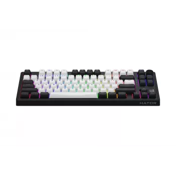 Bezvadu tastatūra HATOR Skyfall 80 MAG ULTIMA 8K, USB + RF 2.4 GHz + Bluetooth, QWERTY US English, Melna/Balta