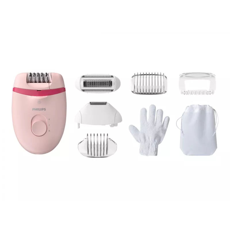Philips Satinelle Essential BRE285/00 vadu epilators, balts/rozā