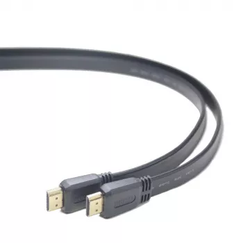 HDMI-HDMI kabelis v2.0 3D TV High Speed Ethernet 1,8m plakans (zeltīti gali)