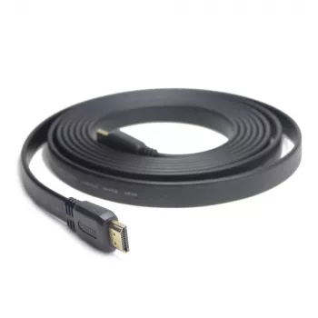 HDMI-HDMI kabelis v2.0 3D TV High Speed Ethernet 1,8m plakans (zeltīti gali)