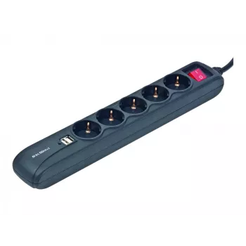 Pagarinātājs 1.5M/5KONTAKTI +2USB SPG5-U2-5 Gembird