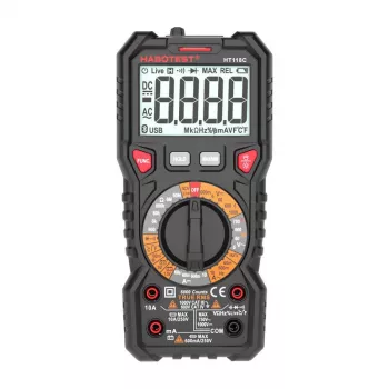 Digitālais multimetrs ar lukturīti Habotest HT118C, True RMS, NCV, akumulatora pārbaude