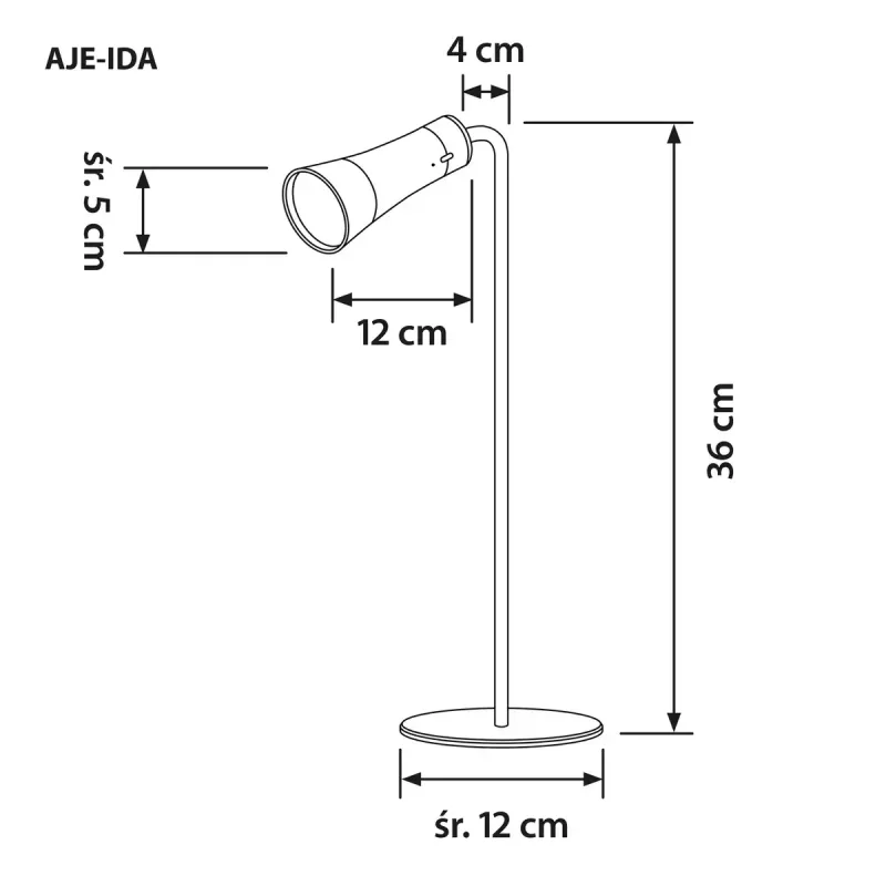 Daudzfunkcionālā lampa Activejet AJE-IDA 4IN1, melna