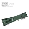 AceBeam L16 2.0 Green rokas lukturis — uzlādējams 21700 Li‑Ion, 5000 mAh, līdz 2100 lm, IP68, 7 līmeņi