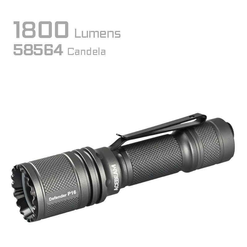 AceBeam P16 uzlādējama LED kabatas lukturīte 1000 lūmeni, pelēka