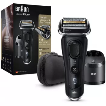 Braun Series 9 9352cc Sport Skūšanās Mašīna Ar Trimmeri, Melna Pelēka