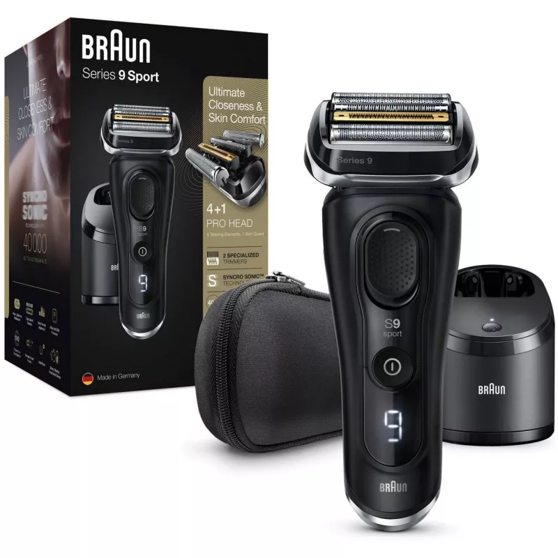 Braun Series 9 9352cc Sport Skūšanās Mašīna Ar Trimmeri, Melna Pelēka