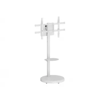 TECHLY grīdas statīvs ar ratiņu plauktu LCD/LED/Plasma TV 37collu-86collu Balts