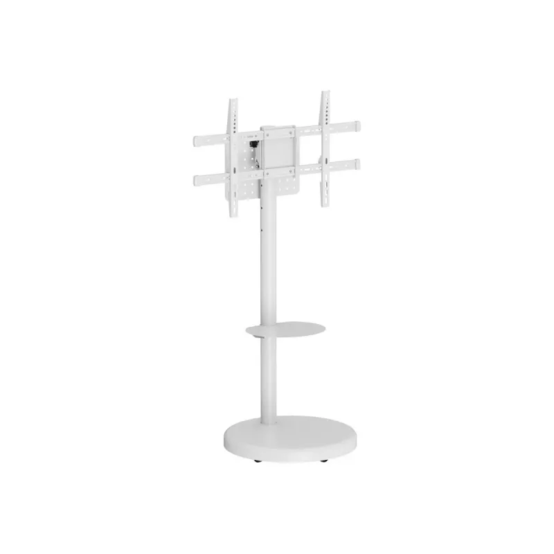 TECHLY grīdas statīvs ar ratiņu plauktu LCD/LED/Plasma TV 37collu-86collu Balts