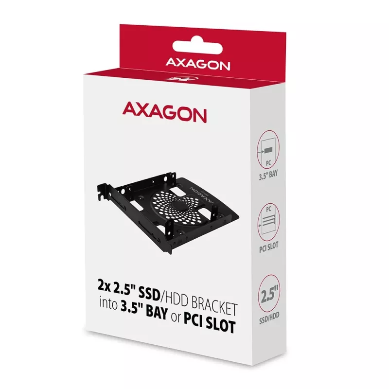 AXAGON RHD-P25 metāla rāmis 2x 2.5 inch uz 3.5 inch/PCI