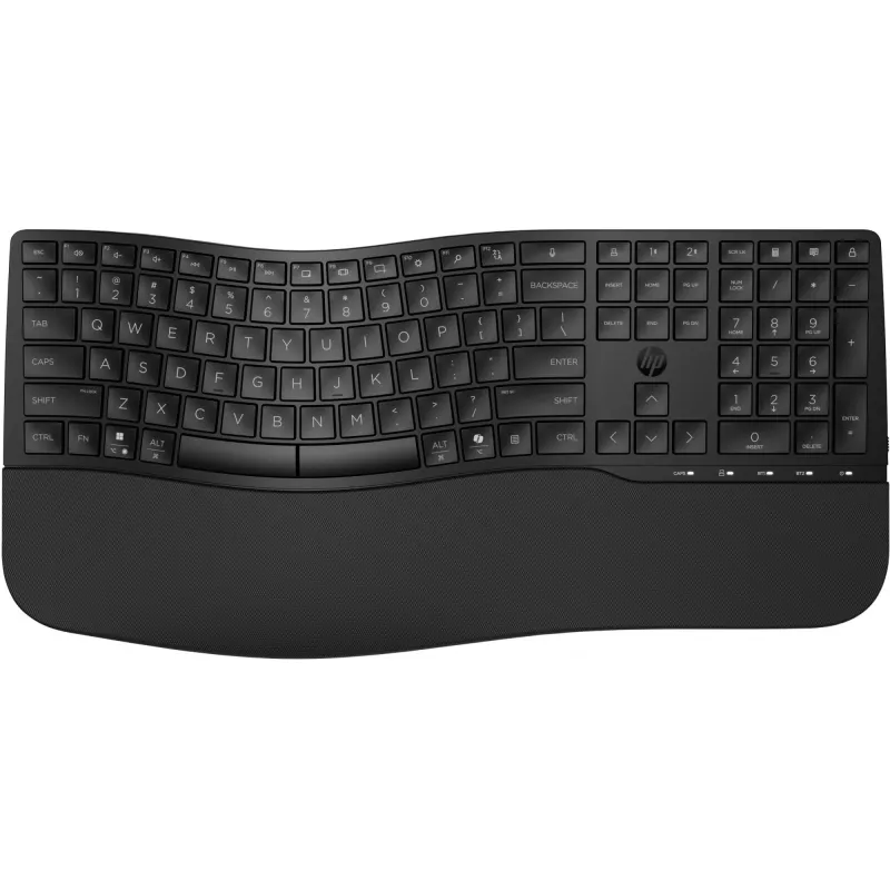 HP 680 Comfort Divrežīmu bezvadu tastatūra, pilna izmēra, melna, Bluetooth