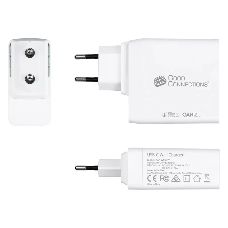 Mobilās ierīces lādētājs Alcasa PCA-W005W Universāls Balts AC Ātrā uzlāde
