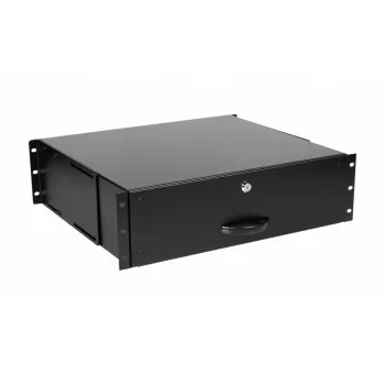 Izvelkamā atvilktne Equip ar slēdzeni 19 inch 3U RAL9005 Melna