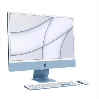 APPLE iMac Z1E5 59,62 cm 23,5 collu standarta stikls M4 8C CPU/8C GPU/16C N.E. 16 GB 256 GB SSD Gbit Eth MM NumKey TID DE Zils (Z1E5-MWUF3D/A-0799NS)