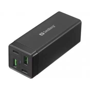 SANDBERG Barošanas bloks - 65 W - 3.25 A - PD, QC - 4 izejas porti (2 x USB, 2 x USB-C)