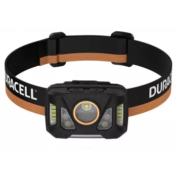 Galvaslampa Duracell DH1000R — melna/oranža, uzlādējama brīvroku gaisma
