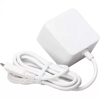 Oficiālais Raspberry Pi 3 barošanas bloks, balts