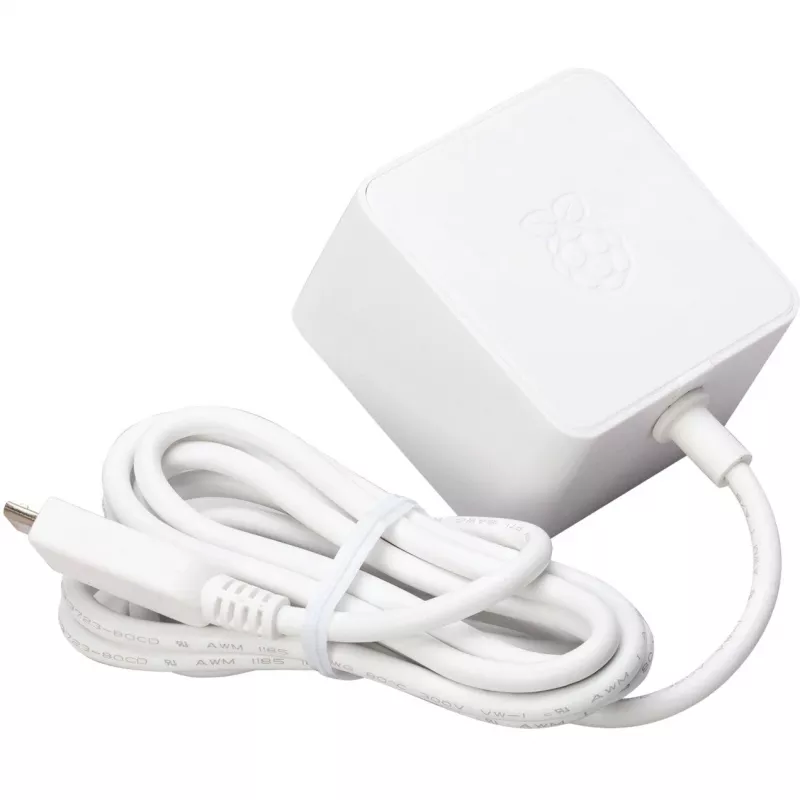 Oficiālais Raspberry Pi 3 barošanas bloks, balts