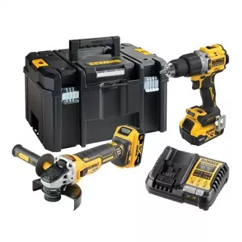 DeWalt DCK2026P2T-QW Kombinētais komplekts DCD805 + DCG405, 18 V XR 2×5,0 Ah melns, dzeltens