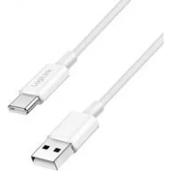 LogiLink USB 2.0 Type-C kabelis C vīrieša > A vīrieša, neilons, 60W, balts