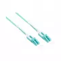 Šķiedru optikas lēciena kabelis Duplex OM3 (Multimode, 50/125) LC/LC, UNIBOOT, LSZH, maināma polaritāte, atbloķēšanas cilpa, 2m, Good Connections® (LW-U802LC3)