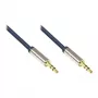Audio Anschlusskabel High-Quality 3,5mm, 2x Klinkenstecker, Vollmetallgehäuse, dunkelblau, 3m, Good Connections (GC-M0042)