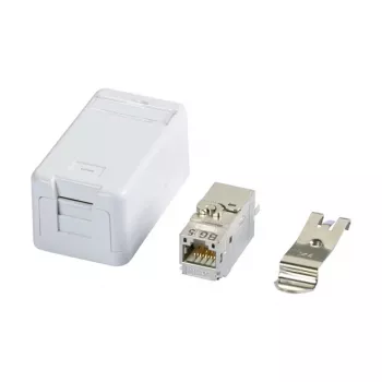 RJ-45 sieviešu savienotājs BTR 130B21D1APL-E Cat6a balts plakans