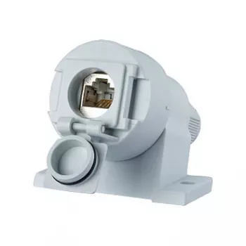 METZ CONNECT E-DAT Industry IP67 V6 AP - kontaktligzda - RJ 45 - 1 tīkla ligzda - gaiši pelēka, RAL 7035 (1309510003-E)