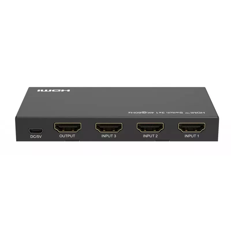 Video slēdzis MicroConnect MC-HDMISWITCH0301-4K 4K 60Hz Melns Metāls