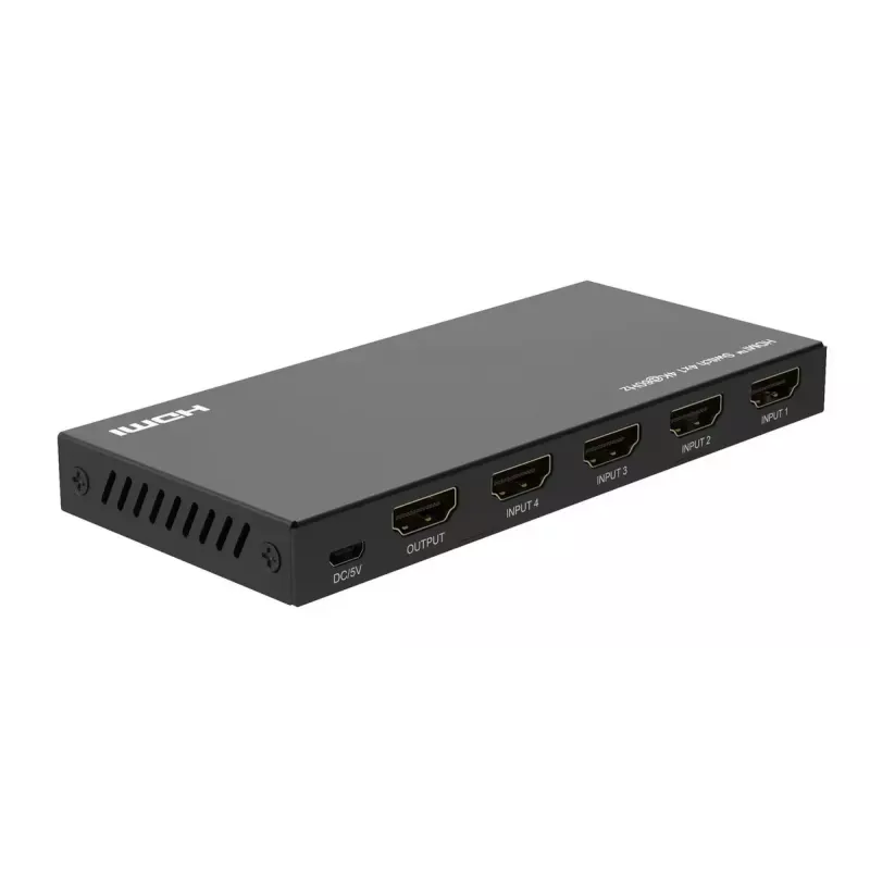 HDMI slēdzis MicroConnect MC-HDMISWITCH0401-4K 4K 60Hz Melns Metāls