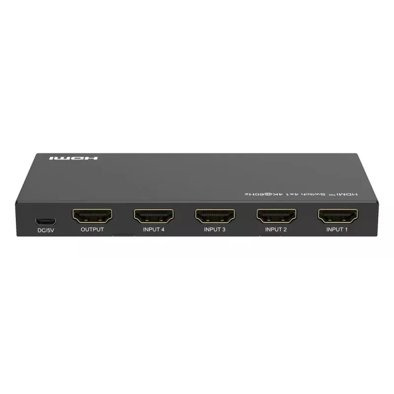 HDMI slēdzis MicroConnect MC-HDMISWITCH0401-4K 4K 60Hz Melns Metāls