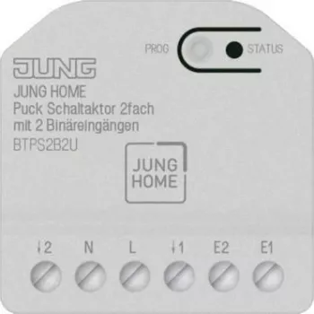 Jung BT P S2 B2 U 2-kanālu slēdža izpildmehānisms ar 2 binārajiem ieejām (JUNG HOME Puck)