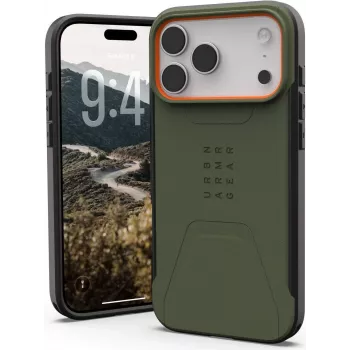 UAG Urban Armor Gear Civilian MagSafe Maciņš | Apple iPhone 17 Pro Max | olīvu/pop oranžs | 114546117297
