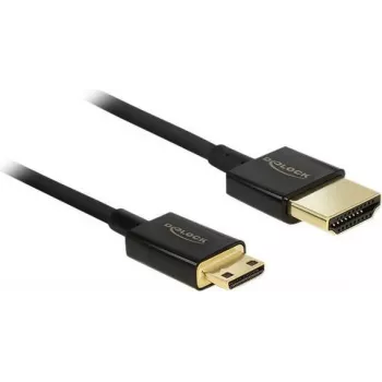 HDMI kabelis DeLOCK 85118 0.25 m HDMI Type A uz Type C Melns