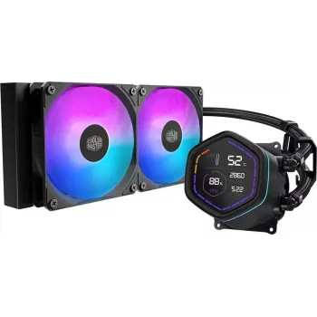 Cooler Master MasterLiquid Core Nex Digital 240 ARGB šķidruma dzesētājs - 240 mm radiators, 2 ventilatori, ARGB apgaismojums