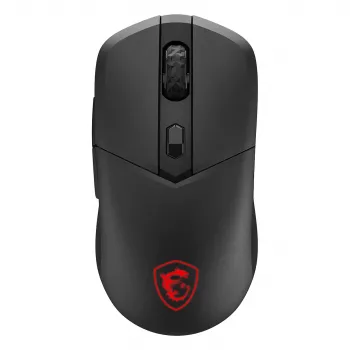 MSI VERSA 300 WIRELESS 8K Gaming Pele, Ambidekstrāla, Optiskā, 2600 DPI, 6 Pogas, Melna