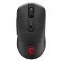 MSI VERSA 300 WIRELESS 8K Gaming Pele, Ambidekstrāla, Optiskā, 2600 DPI, 6 Pogas, Melna
