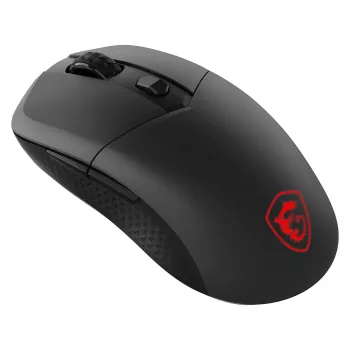 MSI VERSA 300 WIRELESS 8K Gaming Pele, Ambidekstrāla, Optiskā, 2600 DPI, 6 Pogas, Melna