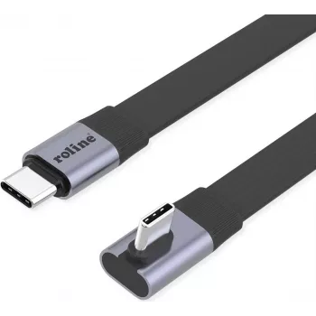 ROLINE USB4-2.0 kabelis 80 Gbit/s Plakans Taisns/Liekts 90° - datu kabelis