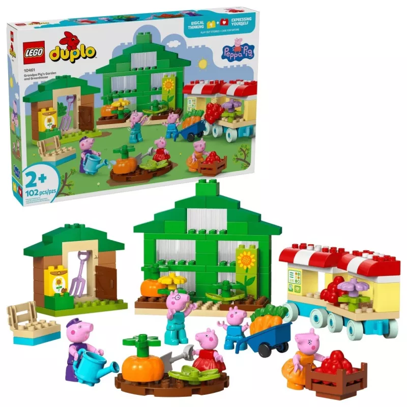 DUPLO Peppa Pig 10461 Vectēva Cūkas dārzs un siltumnīca būvēšanas bloki