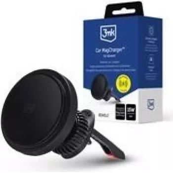 3MK Car MagCharger – magnētiskais telefona turētājs auto ar bezvadu lādēšanu, saderīgs ar MagSafe stila ierīcēm