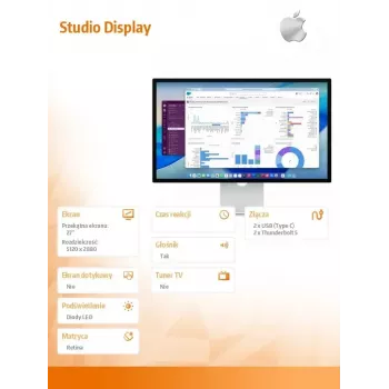 Apple Studio Display ar Nano-tekstūras stiklu un slīpuma regulēšanas statīvu (MFF14RC/A)